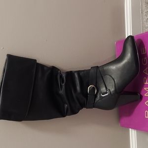 Rampage-Tall Black Boots with Heel